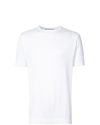 T-shirt à col rond blanc John Smedley