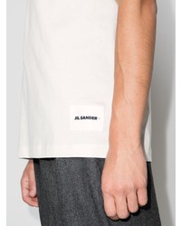 T-shirt à col rond blanc Jil Sander