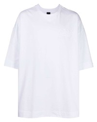 T-shirt à col rond blanc Juun.J