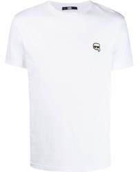 T-shirt à col rond blanc Karl Lagerfeld