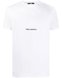 T-shirt à col rond blanc Karl Lagerfeld