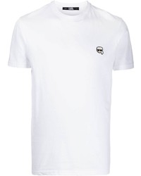 T-shirt à col rond blanc Karl Lagerfeld