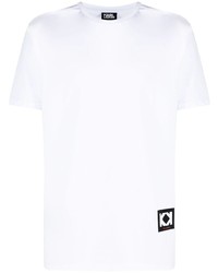 T-shirt à col rond blanc Karl Lagerfeld