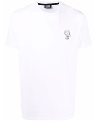 T-shirt à col rond blanc Karl Lagerfeld