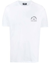 T-shirt à col rond blanc Karl Lagerfeld