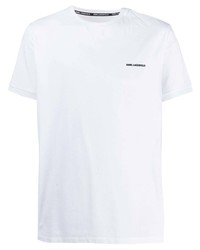 T-shirt à col rond blanc Karl Lagerfeld