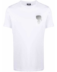 T-shirt à col rond blanc Karl Lagerfeld