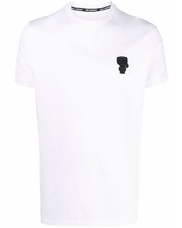 T-shirt à col rond blanc Karl Lagerfeld