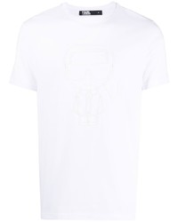 T-shirt à col rond blanc Karl Lagerfeld