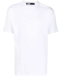 T-shirt à col rond blanc Karl Lagerfeld