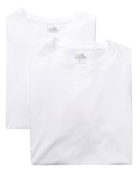 T-shirt à col rond blanc Karl Lagerfeld