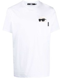 T-shirt à col rond blanc Karl Lagerfeld