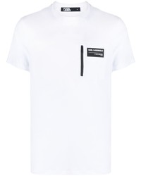 T-shirt à col rond blanc Karl Lagerfeld