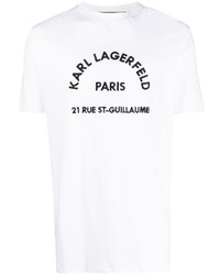 T-shirt à col rond blanc Karl Lagerfeld