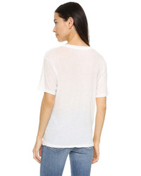 T-shirt à col rond blanc NSF