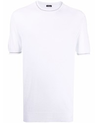 T-shirt à col rond blanc Kiton