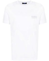 T-shirt à col rond blanc Kiton