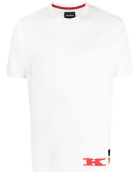 T-shirt à col rond blanc Kiton