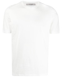 T-shirt à col rond blanc La Fileria For D'aniello