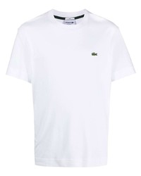 T-shirt à col rond blanc Lacoste