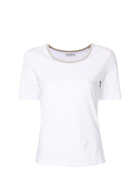 T-shirt à col rond blanc Le Tricot Perugia