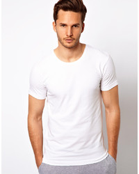T-shirt à col rond blanc Levis
