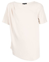 T-shirt à col rond blanc Lisa Von Tang