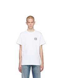 T-shirt à col rond blanc Loewe