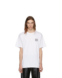 T-shirt à col rond blanc Loewe
