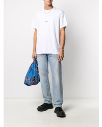 T-shirt à col rond blanc MSGM