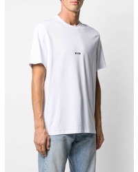 T-shirt à col rond blanc MSGM