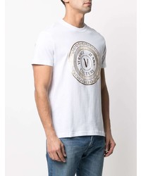 T-shirt à col rond blanc VERSACE JEANS COUTURE