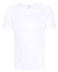 T-shirt à col rond blanc Lacoste