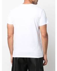 T-shirt à col rond blanc Balmain