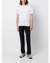 T-shirt à col rond blanc Ea7 Emporio Armani