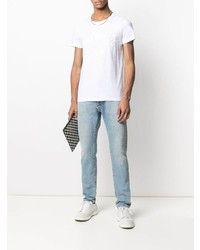 T-shirt à col rond blanc Balmain