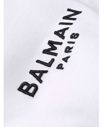 T-shirt à col rond blanc Balmain