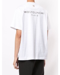 T-shirt à col rond blanc Wooyoungmi