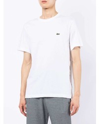 T-shirt à col rond blanc Lacoste