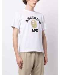 T-shirt à col rond blanc A Bathing Ape