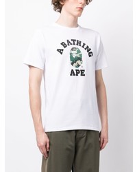 T-shirt à col rond blanc A Bathing Ape