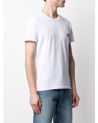 T-shirt à col rond blanc Emporio Armani