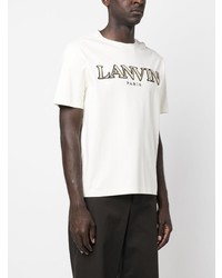 T-shirt à col rond blanc Lanvin