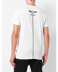 T-shirt à col rond blanc Philipp Plein