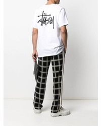 T-shirt à col rond blanc Stussy