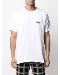 T-shirt à col rond blanc Stussy