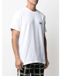 T-shirt à col rond blanc Stussy