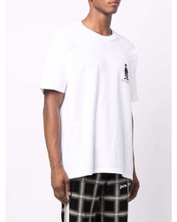 T-shirt à col rond blanc Stussy