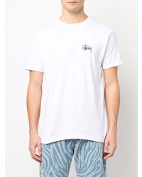 T-shirt à col rond blanc Stussy