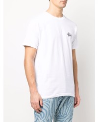 T-shirt à col rond blanc Stussy